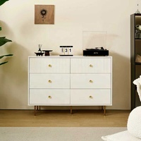 Meuble de salon moderne de luxe, buffet à 6 tiroirs avec grande capacité, panneau HDF