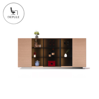 Escritorio Ejecutivo Moderno y Minimalista con Gabinete Trasero, Librero de Madera, Archivador y Mueble para Almacenamiento de Documentos Financieros