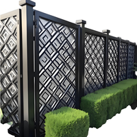 Revêtement en aluminium noir carré en PVDF pour clôture, placage en aluminium conventionnel avec maille en PE, prix réduit, accessoire de main courante