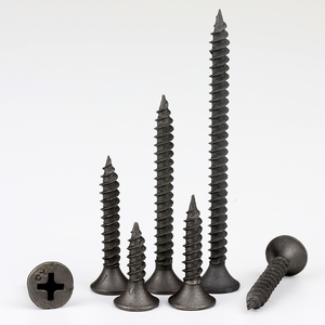 100 unids/bolsa tornillo de paneles de yeso de acero al carbono negro M3.5 M4 Phillips Cruz cabeza plana autorroscante tornillos de <span class=keywords><strong>madera</strong></span> para paneles de yeso hilo grueso - Product Image 2