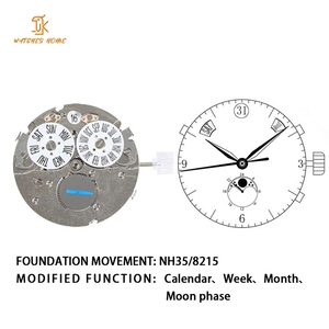Mouvement de <span class=keywords><strong>montre</strong></span> automatique personnalisé par le fabricant, calendrier à 4 aiguilles, fonction phase de lune, modifié pour Nh35 Miyota 9015 8215 - Product Image 3