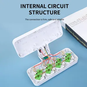 מפצל חשמל עם תקע אירופאי, 4 שקעי AC, 2 שקעי USB, יציאת Type-C אחת, שני מתגים נפרדים ותאורת לילה קטנה - Product Image 6