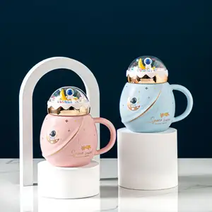 Neuheit Teebecher Indonesien und Porzellan Keramik Potbelly Retro-Kaffeebecher mit Griff Weihnachtsbecher Geschenkset
