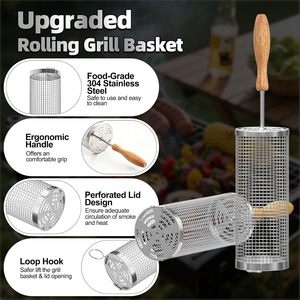 Accesorios para Barbacoa Más Vendidos en Verano, Cilindro para Barbacoa de Venta Directa de Fábrica, Se Acepta Personalización, Cesta Giratoria para Asar - Product Image 4
