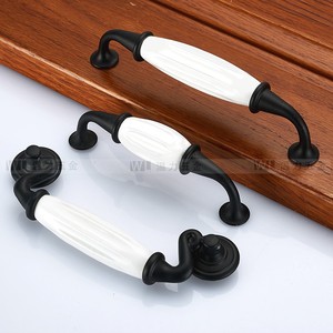 Furniture Handle And <b>Knob</b> Oval Zinc Alloy European Style Cabinet Wardrobe <b>Drawer</b> Black White <b>Ceramic</b> 1021 - Product Image 4