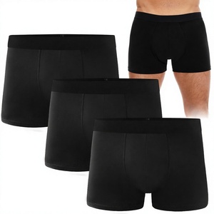 Boxers absorbants pour hommes, lot de 3 sous-vêtements, tricotés teints, taille basse, couleur unie, pour usage quotidien - Product Image 3
