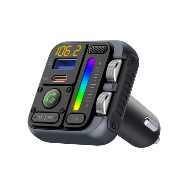 New BT5.3 FM Transmitter PD 30W Fast Charge Bluetooth Car Kit Adjust Bass Treble Car Bluetooth FM Transmitter