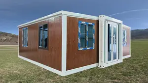 China Groothandel 40ft Gegolfd Unieke Luxe Modulaire Amerika Prefab Huizen Uitbreidbaar Container Prefab Huis Met Volledige Badkamer