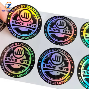 Etichetta Adesiva Decorativa Olografica Personalizzata per Bottiglie Piccole Rotonde in <span class=keywords><strong>PVC</strong></span> Impermeabile Carta Adesiva Personalizzata Piccola Argento Autoadesiva - Product Image 1