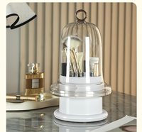 Boîte de rangement pour pinceaux de maquillage en forme de pagode, beige et blanc avec couvercle anti-poussière, organisateur gain de place, vente chaude