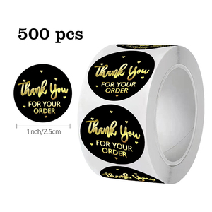 Factory Custom Adhesive Sealing Labels Hot Stamped Black White Green Blue Kraft Stickers for Wedding <b>Gift</b> <b>Envelopes</b> - Product Image 4