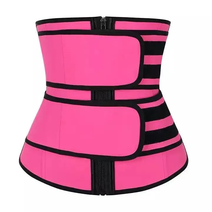 Cinturón de entrenamiento Abdominal de doble correa para mujer, cinturón de soporte de cintura, logotipo personalizado, recortador de cintura para sudor de neopreno, envoltura adelgazante Abdominal