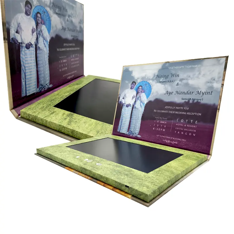 Laser Cut Wedding Invitation Usb Box Digital Wedding Greeting Card Album Mailer Gift Box Book Video Brochure