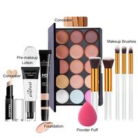 Ensemble de maquillage pour débutants, best-seller, avec pinceaux de maquillage, base de teint, anticernes, haute pigmentation, longue tenue, imperméable, vente en gros