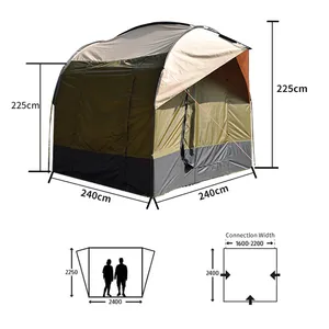 Tenda berkemah dapat dilipat, peralatan luar ruangan baru, dapat terhubung, pintu belakang mobil Kemah untuk tenda berkemah