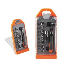 18 Piece Sheet Metal Ratchet Screwdriver Set 1/4 In Metric Alloy Steel Hand Tool Kit For Home Use - Product Image 1
