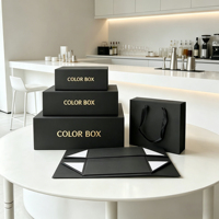 Scatola Regalo Rigida Magnetica Personalizzata in Cartone Riciclato Nero Opaco con Rivestimento UV e Stampa Logo