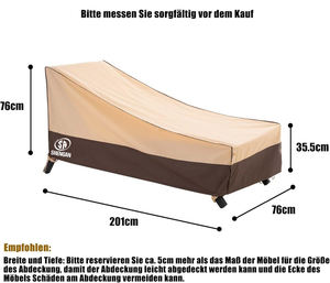 Bâche imperméable résistante aux UV extérieur jardin hiver neige été <span class=keywords><strong>chaise</strong></span> <span class=keywords><strong>longue</strong></span> <span class=keywords><strong>housse</strong></span> de protection - Product Image 2