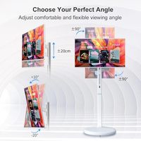 Layar Sentuh Interaktif Android 4K LED 120Hz Bersertifikasi Google 27/32 Inci dengan Dudukan Baterai, TV Pintar Portabel Nirkabel