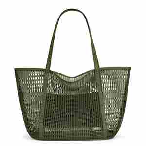 Custom Embroidery Logo Rattan Mesh Beach Bag Handmade Crochet Straw Tote Bag Women - Product Image 4