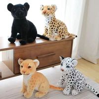 Jouets en peluche léopard réalistes, peluches douces d'animaux sauvages, poupée panthère des neiges, oreiller tigre blanc, poupée griffe, cadeau de fête d'anniversaire