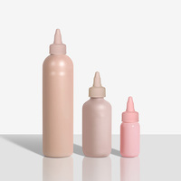 Flacon applicateur rond vide personnalisé en plastique mat pour coloration capillaire, huile capillaire, traitement capillaire, emballage cosmétique