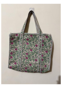 Bolsa de Mano Acolchada 100% Algodón, Personalizada con Estampado Floral, Juego de 3 Bolsas, Bolsa de Mercado, Bolsa de Hombro, Precio al por Mayor - Product Image 2