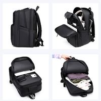Sac à dos de voyage unisexe en PU imperméable avec extension USB, grande capacité, extensible, pour ordinateur portable 15,6 pouces, en polyester – Vente en gros à chaud
