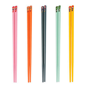 Baguettes en alliage durable, lot de 5, couleur unie, antibactériennes, vaisselle de table domestique, boîte cadeau, style chinois, baguettes à pointe pointue - Product Image 4