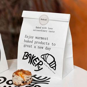 Greaseproof Disposable Customized Logo Size Food Grade Packaging Paper Sandwich <b>Bread</b> Dessrt Baking <b>Bag</b> Without Handle Kraft - Product Image 2