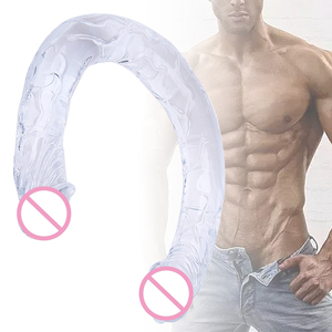 Dildo double tête en TPE haute transparence, simulation réaliste, jouet sexuel souple pour adultes, directement de l'usine, pour la masturbation lesbienne, en verre. - Product Image 2