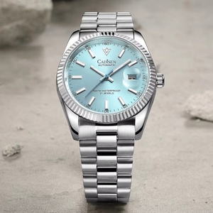 CADISEN Nouvelle montre mécanique automatique pour homme en acier inoxydable de luxe avec luminescence C3, verre saphir antireflet, étanche 100M, complète - Product Image 1