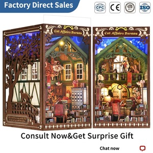 Cat Wish House Book Nooks - Puzzle 3D in Legno Creativo, Blocchi da Costruzione, Kit Casa delle Bambole in Miniatura, Espositore Educativo - Product Image 1