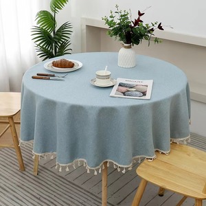 Nordic Nordic Tassel Tablecloths For Home Parties Crocheted Waterproof And Oilproof Cover With Pure Color And Minimalist Design - Product Image 2