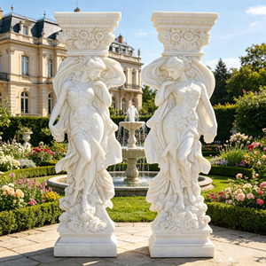 Pilier en <span class=keywords><strong>pierre</strong></span> de granit sculpté à la main de style européen, <span class=keywords><strong>colonne</strong></span> romaine pour jardin de villa <span class=keywords><strong>extérieure</strong></span>, décoration paysagère - Product Image 1