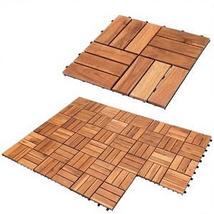 Losetas de Madera Ecológicas para Patio y Terraza, Diseño Contemporáneo de Mosaico de Acacia, Encajables - Product Image 1