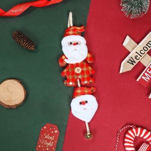 Christmas Hanging Ornament Set-Santa & Snowman Handmade Felt Oval High Quality 3 Colors for <b>Door</b> - Product Image 2