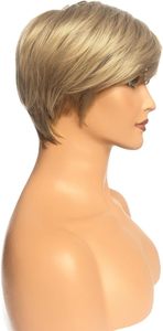 Peluca de Cabello Sintético Rubio <span class=keywords><strong>Corto</strong></span> y Liso Moderno Royalfirst para Mujer, Ligera, de Aspecto Natural, Cómoda, al por Mayor - Product Image 4