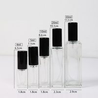 Flacons de parfum miniatures carrés transparents rechargeables en verre vintage à fond épais 5 ml 10 ml 20 ml 30 ml