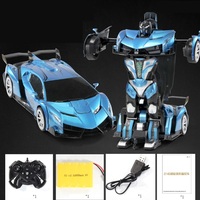 Mobil mainan RC deformasi 1:10, mainan Robot mobil Remote Control deformasi berputar 360 derajat