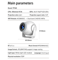 Mini projecteur intelligent portable Topleo Android 14, décodage vidéo 8K pour cinéma à domicile et en extérieur