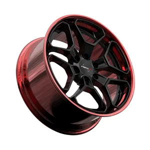 Customizable 20 inch 19 21 22 red/silver customized color 5x114.3 OEM/ODM BMW AUDI BENZ Ferrari aluminum forged 2 piece wheel