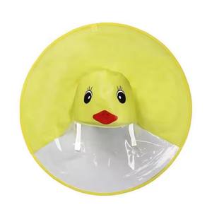 Manteau de pluie mignon pour enfants avec motif de canard de dessin animé, chapeau parapluie UFO pour enfants, mains libres, coupe-vent pour garçons et filles - Product Image 6