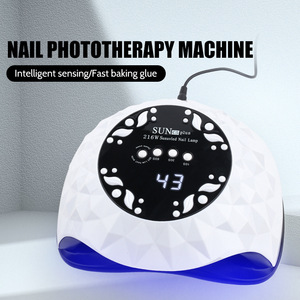 <span class=keywords><strong>Lampe</strong></span> à ongles <span class=keywords><strong>UV</strong></span> <span class=keywords><strong>LED</strong></span> haute puissance 216W, double source lumineuse, affichage numérique, minuterie multi-niveaux, séchage rapide, pour manucure et pédicure, usage professionnel en salon - Product Image 2