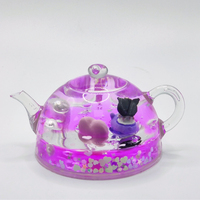 Décoration de théière en acrylique à mouvement liquide personnalisée OEM, Ornement de théière en acrylique à mouvement liquide avec logo personnalisé