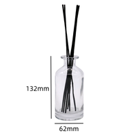 Diffuseur géant sans bâtonnets à aspiration passive, 200 ml, en verre sérigraphié, avec bouchon à vis, pour pièces de diffuseur à noyau rouge irrégulier Mikado