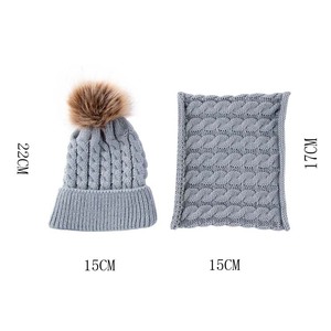 Bán Buôn Tùy Chỉnh Mùa Đông Mũ Và Khăn Đặt Cho Trẻ Em Ấm Beanie Đan Phong Cách Giá Rẻ Tùy Chỉnh - Product Image 3