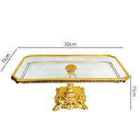Noordse Licht Luxe Gouden Metalen Fruit Schaal Glazen Snack Schaal Metalen Ambachtelijke Tafeldecoratie Aanpasbaar Binnenhuisdecoratie