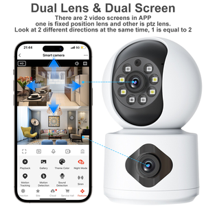 Cámara de Seguridad Inteligente Tuya para Interiores, 6MP, Doble Lente, PTZ, Inalámbrica, con Audio Bidireccional, Wifi, para Bebés - Product Image 2