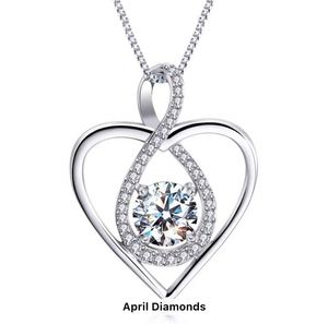 Collier pendentif pour femme en argent fin S925, en forme de cœur, avec cristaux de strass, plaqué rhodium, cadeau de mariage ou d'anniversaire, vente en gros SPJ - Product Image 6